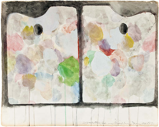 &lt;i&gt;2 Palettes&lt;/i&gt;, 1963 &lt;/br&gt;Watercolor on paper &nbsp; &nbsp; 20 x 25 inches (51 x 63.5 cm)