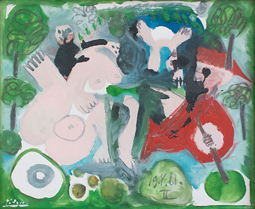 &lt;i&gt;Le déjeuner sur l'herbe&lt;/i&gt;, April 19, 1961 &lt;/br&gt;Oil on canvas &nbsp; &nbsp; 19 5/8 x 24 inches (49.8 x 61 cm)