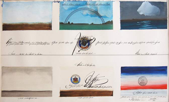 &lt;i&gt;Louse Point&lt;/i&gt;, 1967&lt;br/&gt;Ink and watercolor on paper &nbsp;&nbsp; 13 1/2 x 22 3/4 inches 34.3 x 57.8 cm